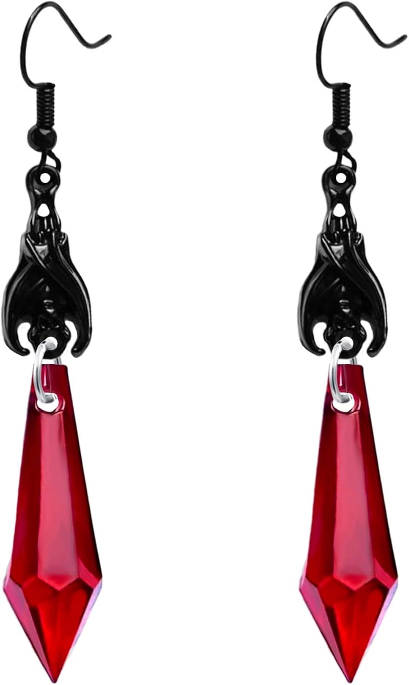 DAYANEY Halloween Earrings, Bride of Chucky Costume for Knife Earrings as Gothic Jewelry, Bat Rhinestone Halloween Gifts Jewelry as Vampire Costume for Women - Image 1